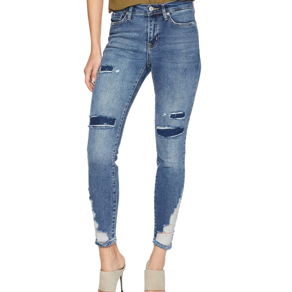 We The Free Blue Skinny Distressed Jeans